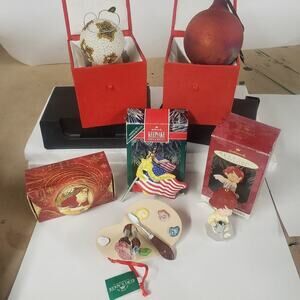 Mixed Lot Of Vintage Christmas Ornaments-Halllmark-Kurt Adler